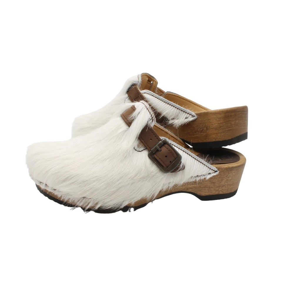waltl holzschuhmanufaktur clogs adam fell bianco